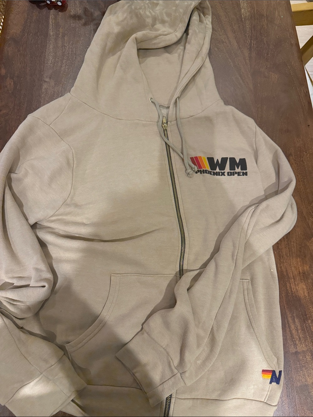 Aviator Nation waste management open Beige Zip-Up Hoodie Mens XL new PGA Phoenix